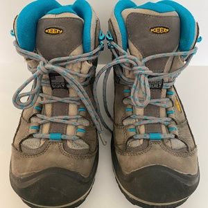KEEN Durand Mid Hiking Boots 1011555 Gray/Teal Womens US Size 10 American Built